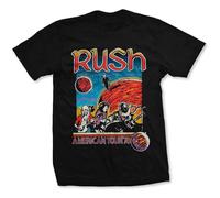Rush Backstage Club T-shirt US Tour 1978 Neil Peart Geddy Lee Alex Lifeson Autorizzato Uomo Nero M