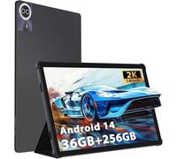 RUSHAR Tablet Android 15 con 4G LTE/SIM, Tablet 14 Pollici, 36GB RAM +256GB ROM (1TB TF), 5G WiFi/11580mAh/INCEL 2240x1400/Octa-Core/13MP+8MP/Face ID/GPS/18W, Tablets in offerta con Fondina, Grigio