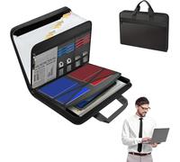 Rushclick Cartella portadocumenti, ignifuga, grande capacità, formato A4, resistente al fuoco e all'acqua, con manico, adatta per documenti formato A4/lettera per casa, ufficio, scuola e viaggi (1