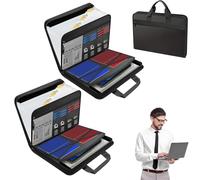 Rushclick Cartella portadocumenti, ignifuga, grande capacità, formato A4, resistente al fuoco e all'acqua, con manico, adatta per documenti formato A4/lettera per casa, ufficio, scuola e viaggi (2
