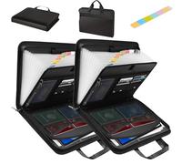 Rushclick File Folder, Expanding File Organizer with 13pocket, Rushclick Filing Folder Large Capacity for Letter A4 Files and More, Lockable Files Folders (2 PCS)