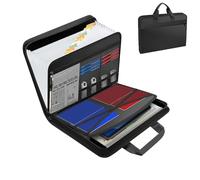 Rushclick File Folder, Expanding Files Organizer with 26 Pocket, Large Capacity A4 FireproofFile Folder with Handle, Detachable and Portable (1Pcs)