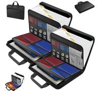 Rushclick File Folder-Fireproof and Waterproof Large Capacity A4/Letter File Folder with Handle, Expanding 13pocket Colored Tabs Secure Zipper Closure Accordion Files Organizer with Lock (2 pcs)