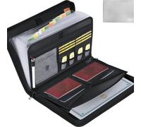 Rushclick Fireproof & Waterproof Expanding File Folder - Large Capacity A4 Document Organizer with Handle & Colored Tabs