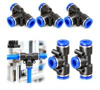 Rushgoon 50 Pz Raccordi a T 6 mm a Innesto Rapido per Aria Compressa | Raccordi per Aria Compressa, Attacchi Rapidi Push-In, Connettori a Innesto Rapido, per Collegamento Tubi Aria