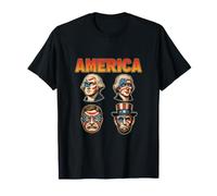 Rushmore Presidents Funny Rock Stars Parodia Vintage Maglietta