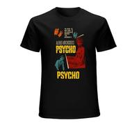 RUSHUI Psycho V3 Alfred Hitchcock Movie 1960 Men's Short Sleeve Cotton Shirt for Sport Size XL