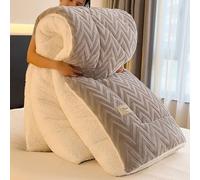 Rusopobe Piumini Invernali Queen Size Extra Caldo, Super Morbido Sherpa Comforter Soffice Trapunta Trapunta Reversibile Lambswool Quilt Core(A,200x230cm/4.0kg)
