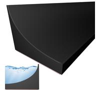 Rusoz 2M Silicone Doccia Bordo per Piatto Doccia, Nero Guarnizione Porta Doccia Autoadesivo Barriera Acqua per Cucina, Bagno, Pavimento