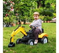 Ruspa Giocattolo Cavalcabile a Pedali per Bambini 3-6 Anni, Escavatore Cavalcabile con 4 Ruote, in Acciaio e Plastica, 107x42x71 cm, Giallo Description:Questa ruspa cavalcabile per bambini HOMCOM offr