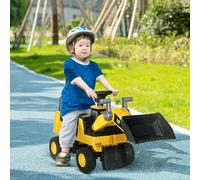 Ruspa Giocattolo per Bambini 18 e 36 Mesi con Escavatore e Spazio Portaoggetti, 78x29,5x54 cm, Giallo e Nero