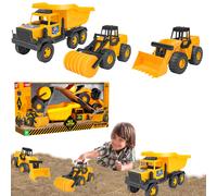 Ruspa Rullo Escavatore Camion Movimento Terra set Veicoli 3 Mezzi Cantiere Gioco