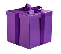 RUSPEPA Confezione Regalo Di Compleanno Media con Coperchi, Nastro E Carta Velina, Confezione Regalo Pieghevole - 1 Pz, 25,4 x 25,4 x 25,4 cm, Viola