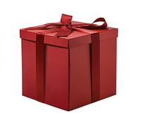 RUSPEPA Confezione Regalo Di Compleanno Media Con Coperchi, Nastro E Carta Velina, Confezione Regalo Pieghevole - 1 Pz, 23 X 23 X 23 Cm, Rosso