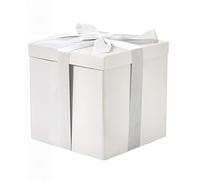 RUSPEPA Confezione Regalo Di Compleanno Media Con Coperchi, Nastro E Carta Velina, Confezione Regalo Pieghevole - 1 Pz, 23 X 23 X 23 cm, Bianca