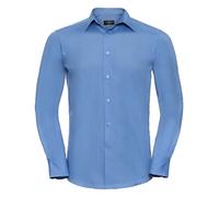 Russell 924M Camicia Da Uomo A Maniche Lunghe Facile Da Curare In Popeline