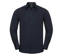 Russell 924M Camicia Da Uomo A Maniche Lunghe Facile Da Curare In Popeline