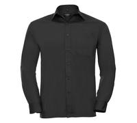 Russell 934M Uomo Nero Grigio Blu Bianco Manica Lunga Easy Care Popeline Camicia