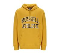 Russell Athletic E36072-NG-355 ICONIC2-PULL Over Hoody Uomo Felpa con Cappuccio Nugget Gold Taglia L