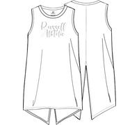 Russell Athletic Scripted-Split Back Long Tank Canotta, Bianco, M Donna