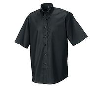 Russell - Camicia Classica Manica Corta - Uomo (Collo 48cm, Petto 117-122cm) (Nero)