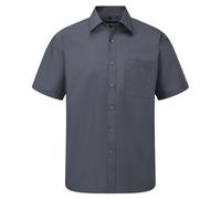 Russell - Camicia Manica Corta in Popeline Classica da Lavoro - Uomo