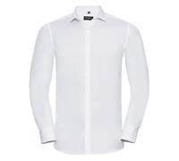 Russell Camicia Stretch In Cotone Mistoe A Maniche Lunghe Nera Blu O Bianca