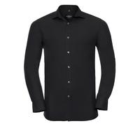 Russell Camicia Stretch In Cotone Mistoe A Maniche Lunghe Nera Blu O Bianca