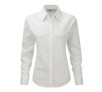 Russell Collection da Donna a Maniche Lunghe, di Facile Cura Camicia Oxford Camicia White Medium