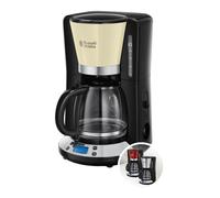 Russell Hobbs 24033-56 Caffettiera Digitale 1100 in Vetro e Acciaio Inossidabile, 1.25 Litri, Colore: Crema