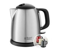 Russell Hobbs Bollitore Elettrico Piccolo - 1,0 L, 2400W - Acciaio Inox Satinato; Ebollizione Rapida; Filtro Anticalcare Rimovibile, Indicatore Esterno del Livello Dell'Acqua, Adventure 24991-70