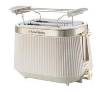 Russell Hobbs Tostapane 2 Fette Brontë Stone con 6 Livelli di Doratura, Opaco, Dettagli in Acciaio Inox, Fessure Larghe, Funzione High Lift, Funzioni Scongelamento, Riscaldamento e Annulla, 26761-56