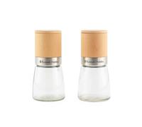 Russell Hobbs Elements Set macinasale e macinapepe manuali | FSC®-Certified, legno di faggio, corpi in vetro, meccanismo in ceramica, macinatura regolabile, antigoccia, set da 2