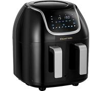 Russell Hobbs Friggitrice ad Aria con Doppio Cestello - 2 Cestelli da 4,25 l - Cibi diversi nello stesso momento, 8 Programmi; 30°-200°; Lavastoviglie, Display digitale, Air Fryer 27290-56