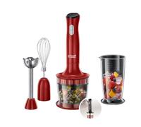 Russell Hobbs Frullatore a Immersione Minipimer Potenza 500 Watt accessori Frusta Bicchiere graduato e Tritatutto colore Rosso - 24700-56