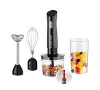Russell Hobbs Frullatore a Immersione Tritatutto Elettrico, Carbonio | 3-in-1 con 3 Accessori, 2 Velocità e Pulsazione, Acciaio Inossidabile Senza BPA, Ciotola 500 ml e Becher 600 ml