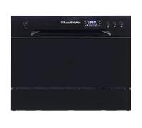 Russell Hobbs Lavastoviglie da tavolo Compact Mini con 6 coperti, display LED, controllo pulsante, 6 programmi, portatile ed efficiente, timer 24 ore, modalità risciacquo ed eco, colore nero
