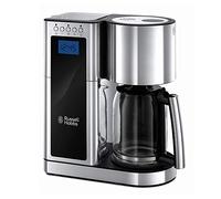 Russell Hobbs Macchina Caffè Americano - Timer Digitale, Con Filtro per Estrazione e Aroma Ottimali - Max 10 tazze; Caraffa in Vetro da 1.25 L; Piastra riscaldante; 1600 W, Elegance 23370-56