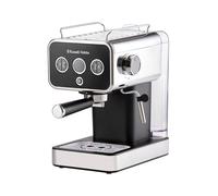 Russell Hobbs Macchina Caffè Espresso Nero - Con Portafiltro - Acciaio Inox; Pressione 15 bar; Inserto 1-2 tazze; Cialde ESE; Dosaggio Automatico Regolabile, Erogatore Vapore, Distinction 26450-56