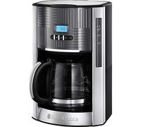 Russell Hobbs Macchina Caffè Americano - Timer Digitale, Con Filtro per Estrazione e Aroma Ottimali - Filtro Design Geo Grigio; Acciaio Inox ; Max 12 tazze; Caraffa in Vetro 1.5 L; 1000W, Geo 25270-56