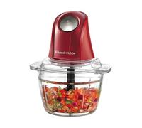 Russell Hobbs Mini tritatutto elettrico [contenitore in vetro con coperchio] Desire Red (500 ml, trita verdure, mixer, trituratore multiuso e universale per verdura, frutta e carne) 24660-56