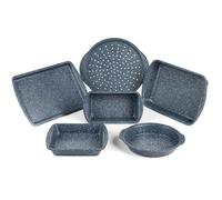 Russell Hobbs Nightfall Stone Non-Stick Set di 6 pezzi per cottura - Include teglia per pizza, teglia da forno, teglia per arrosti, stampo da plumcake e tortiere, utilizzabile in forno fino a 220°C