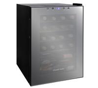 Russell Hobbs Refrigeratore per vino con porta a specchio, 62 litri, luce LED con controllo touch, display digitale, ripiani regolabili, porta in vetro RH20WC201MR