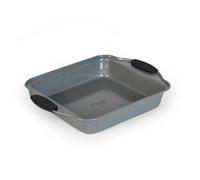 Russell Hobbs RH01913EU Teglia quadrata con effetto perlato, Antiaderente, Acciaio al carbonio, 27cm, Manici in silicone, Grigio opaco,teglia da forno, teglia da brownie, Teglia Quadrato Sfornatutto