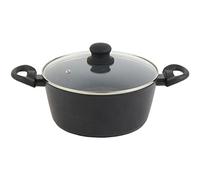 Russell Hobbs RH02809EU7 - Tegame, antiaderente, fornelli a induzione, per zuppe/stufati, cottura con poco o senza olio per pasti sani, manici morbidi, Metallic Marble, alluminio forgiato, 24 cm