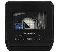 Russell Hobbs RH2TTDW101B - Mini lavastoviglie compatta da tavolo, 2 posti, controllo touch LED, 4 programmi, portatile ed efficiente, cura del bambino, modalità lavaggio frutta ed eco, senza impianto