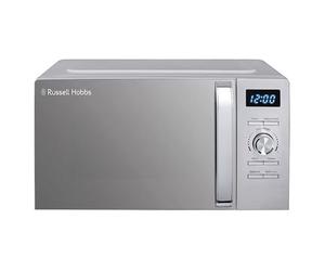 RUSSELL HOBBS RHMD836S Solo Microwave - Acciaio inossidabile, 8 programmi di cottura automatica tra cui: Patate con rivestimento - Pasta - Pizza - Popcorn - Verdure fresche - Bevande - Carne - Pesce