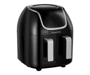 RUSSELL HOBBS SatisFry Air Dual Basket FRIGGITRICE AD ARIA, capacità 8,5 l, Max potenza 1800 W, 8 programmi, da 30 °C a 200 °C, Nero, Acciaio inox