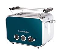 Russell Hobbs Tostapane - 2 Fette - Acciaio Inox Blu Oceano; Scomparti per toast extra larghi; 6 livelli di doratura; Scongelamento; Funzione solleva e guarda; 1600 W, DistinctionsOcean 26431-56