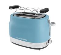 Russell Hobbs Tostapane 2 Fette Hanley Retro Blue (6 livelli doratura, opaco con dettagli cromati, design vintage, fessure larghe, scongela/riscalda/annulla, scaldabrioche, funzione HighLift) 28651-56